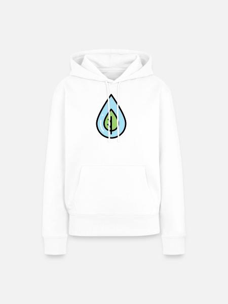 Wassertropfen Blatt Öko - Frauen Premium Bio Hoodie - Weiß