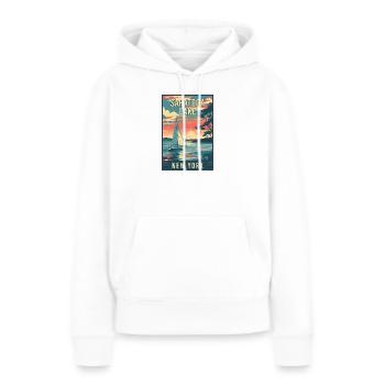 Erkunden Sie den Saratoga Lake im Bundesstaat New York - Frauen Premium Bio Hoodie - Weiß - Vorne - Julia (174cm)