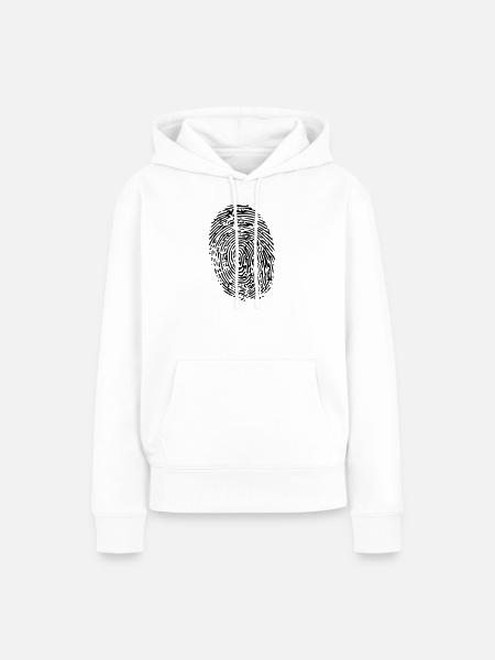 fingerprint Fingerabdruck - Frauen Premium Bio Hoodie - Weiß