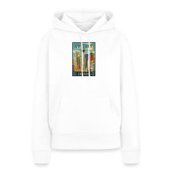 Entdecken Sie die malerische Stadtlandschaft von Calgary in Kanada - Frauen Premium Bio Hoodie - Weiß - Vorne - Julia (174cm)