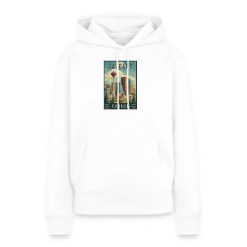 Entdecken Sie die malerische Stadtlandschaft von Calgary in Kanada - Frauen Premium Bio Hoodie - Weiß - Vorne - Julia (174cm)