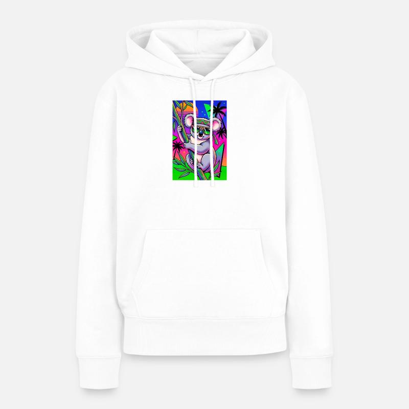 Koala - Sweat à capuche Premium bio Femme - blanc