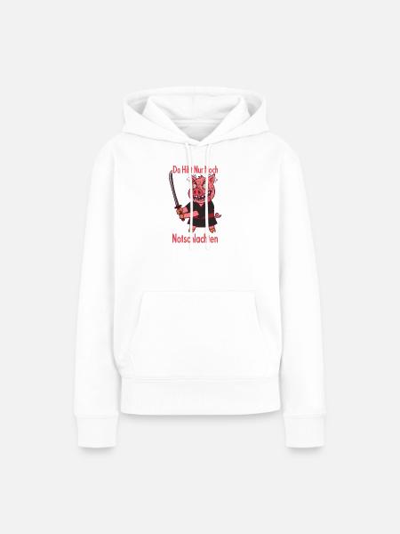 Notschlachten Samurai Sau - Frauen Premium Bio Hoodie - Weiß