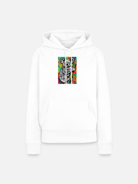 Koala - Frauen Premium Bio Hoodie - Weiß