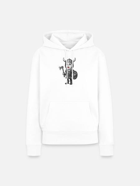 Wikinger-Rotlippen-Krieger - Frauen Premium Bio Hoodie - Weiß