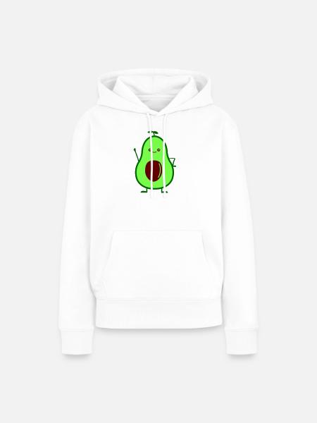 Fröhlicher Avocado Buddy - Frauen Premium Bio Hoodie - Weiß
