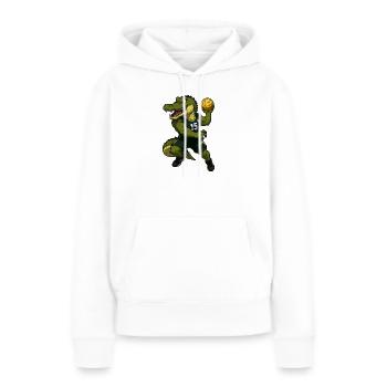Krokodil Powerwurf 15 - Frauen Premium Bio Hoodie - Weiß - Vorne - Julia (174cm)