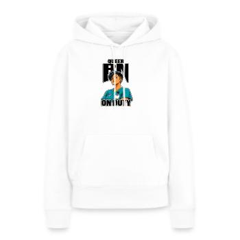 RN pride infirmier queer infirmière en service, badge buddy nurse gift - Sweat à capuche Premium bio Femme - blanc - Devant - Julia (174cm)