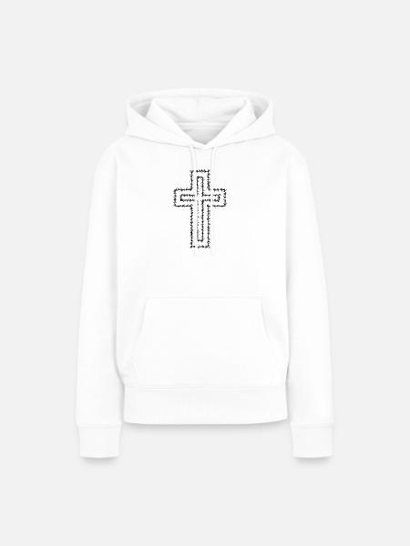 Christliches Kreuz - Frauen Premium Bio Hoodie - Weiß
