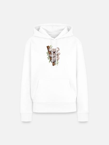 Koala und ihr Kalb - Frauen Premium Bio Hoodie - Weiß