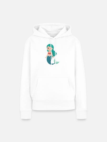 Mädchen-Meerjungfrau - Frauen Premium Bio Hoodie - Weiß