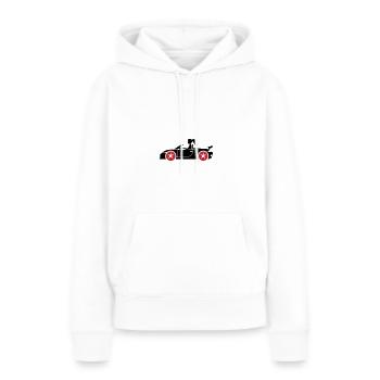 Femme Voiture Cabriolet - Sweat à capuche Premium bio Femme - blanc - Devant - Julia (174cm)