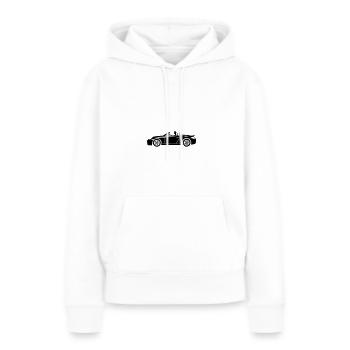 Voiture de sport Voiture Cabriolet - Sweat à capuche Premium bio Femme - blanc - Devant - Julia (174cm)