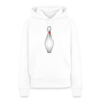 Bowling Pin - Sweat à capuche Premium bio Femme - blanc - Devant - Julia (174cm)