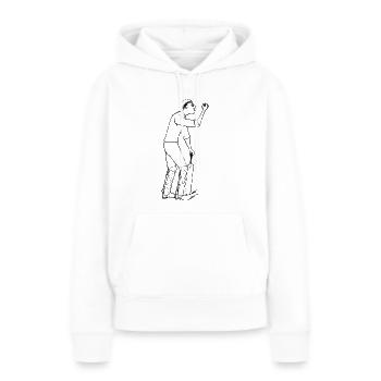 joueur de cricket jouant sport1 sport - Sweat à capuche Premium bio Femme - blanc - Devant - Julia (174cm)