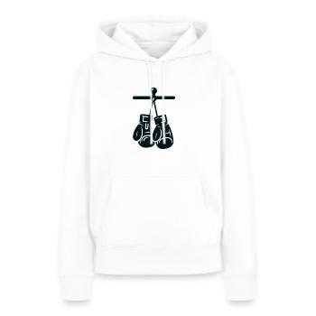 Boxhandschuhe - Frauen Premium Bio Hoodie - Weiß - Vorne - Julia (174cm)