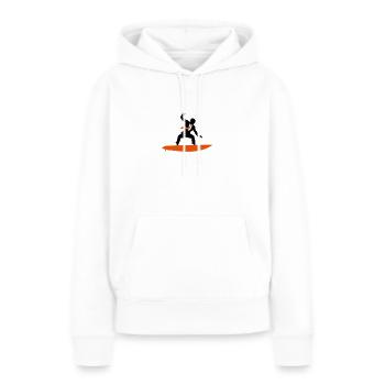 Ein Manager surft im Büro - Frauen Premium Bio Hoodie - Weiß - Vorne - Julia (174cm)