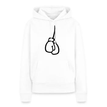 Boxe Gant - Sweat à capuche Premium bio Femme - blanc - Devant - Julia (174cm)