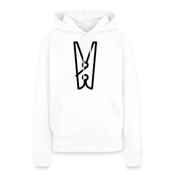 Wäscheklammer - Frauen Premium Bio Hoodie - Weiß - Vorne - Julia (174cm)