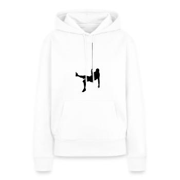 Sur la corde - Sweat à capuche Premium bio Femme - blanc - Devant - Julia (174cm)
