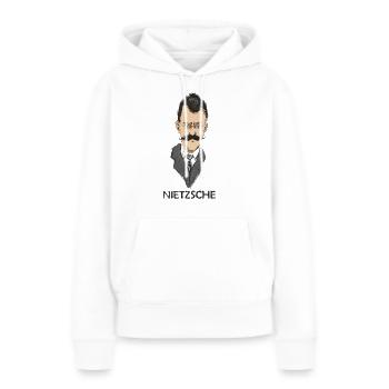 Friedrich Nietzsche - Sweat à capuche Premium bio Femme - blanc - Devant - Julia (174cm)