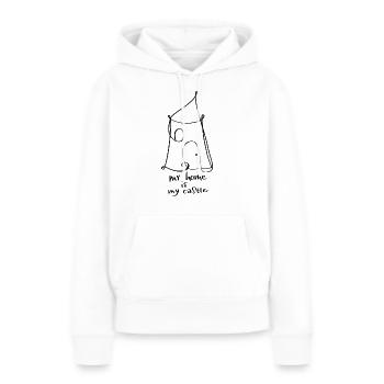 Home - Frauen Premium Bio Hoodie - Weiß - Vorne - Julia (174cm)