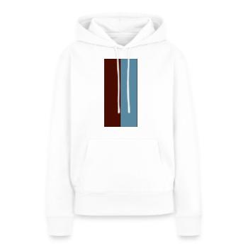 Couleurs Rouge Bleu - Sweat à capuche Premium bio Femme - blanc - Devant - Julia (174cm)