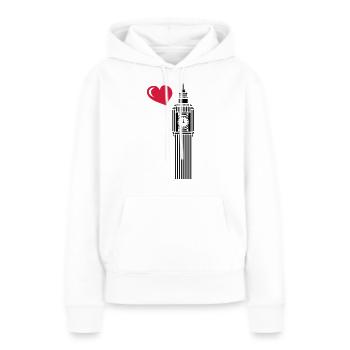 Big Ben, mon amour - Sweat à capuche Premium bio Femme - blanc - Devant - Julia (174cm)