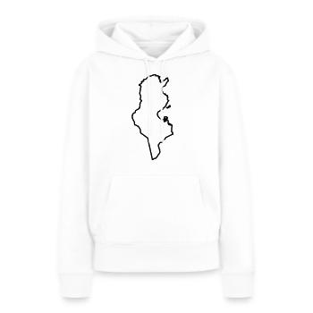 Tunisie - Sweat à capuche Premium bio Femme - blanc - Devant - Julia (174cm)