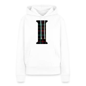 Monogramme i tartan écossais - Sweat à capuche Premium bio Femme - blanc - Devant - Julia (174cm)