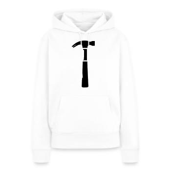marteau - Sweat à capuche Premium bio Femme - blanc - Devant - Julia (174cm)