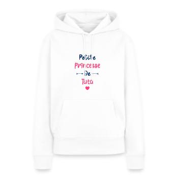 Petite princesse de tata - Sweat à capuche Premium bio Femme - blanc - Devant - Julia (174cm)
