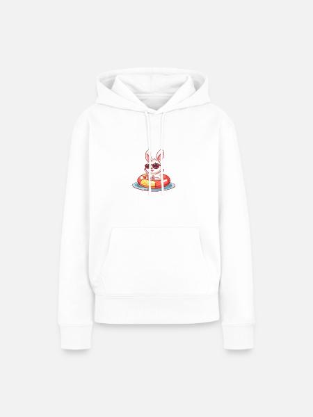 Hase Comic Cool - Frauen Premium Bio Hoodie - Weiß