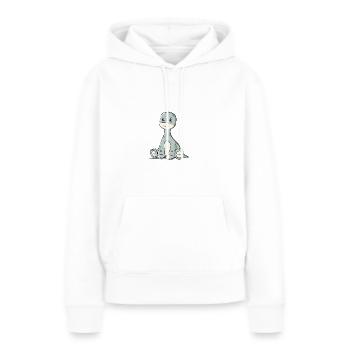 Long cou de dinosaure - Sweat à capuche Premium bio Femme - blanc - Devant - Julia (174cm)