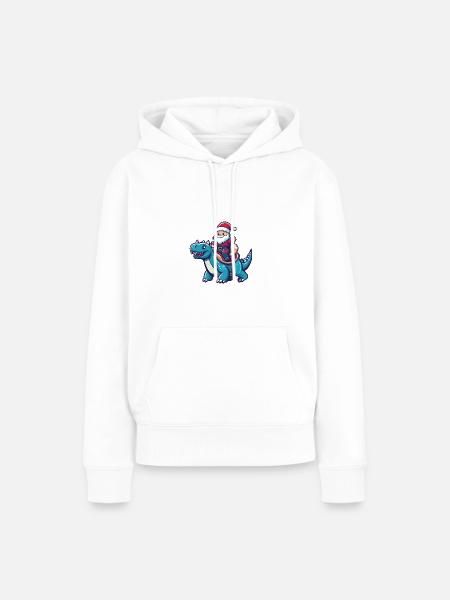 Dinosaurier stegosaurus Weihnachtsmann - Frauen Premium Bio Hoodie - Weiß