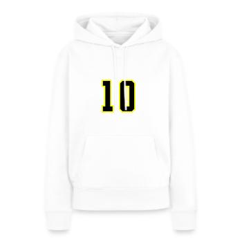 10 Numéro Jersey Dix - Sweat à capuche Premium bio Femme - blanc - Devant - Julia (174cm)