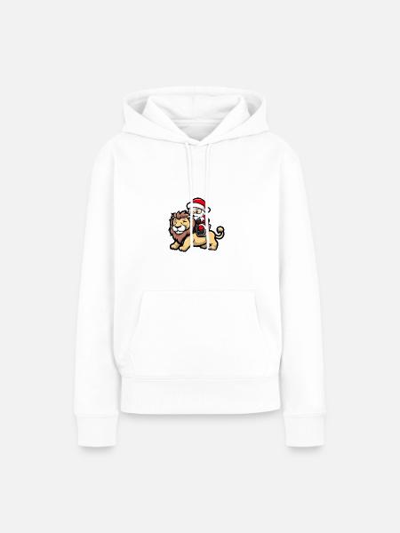 Löwe Weihnachtsmann - Frauen Premium Bio Hoodie - Weiß