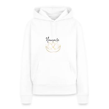 Namaste - Sweat à capuche Premium bio Femme - blanc - Devant - Julia (174cm)