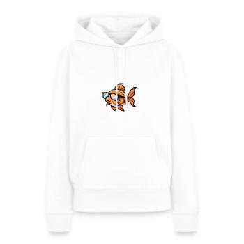 Poisson rouge - Sweat à capuche Premium bio Femme - blanc - Devant - Julia (174cm)