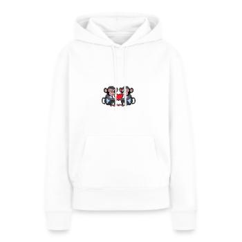 Affe Paar Liebe - Frauen Premium Bio Hoodie - Weiß - Vorne - Julia (174cm)
