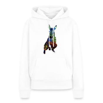 The Zebra - Sweat à capuche Premium bio Femme - blanc - Devant - Julia (174cm)