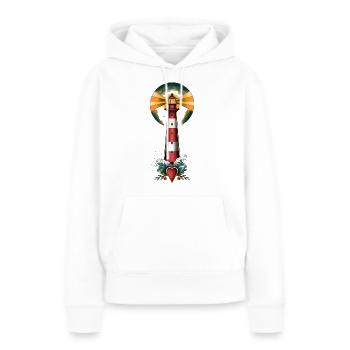 Phare - Sweat à capuche Premium bio Femme - blanc - Devant - Julia (174cm)
