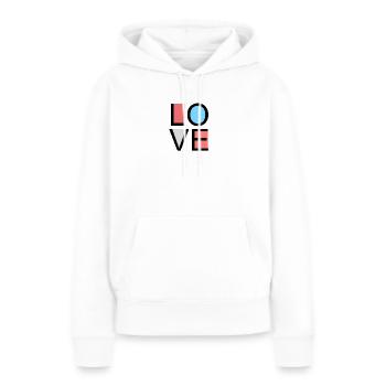 amour - Sweat à capuche Premium bio Femme - blanc - Devant - Julia (174cm)