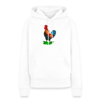 coq - Sweat à capuche Premium bio Femme - blanc - Devant - Julia (174cm)
