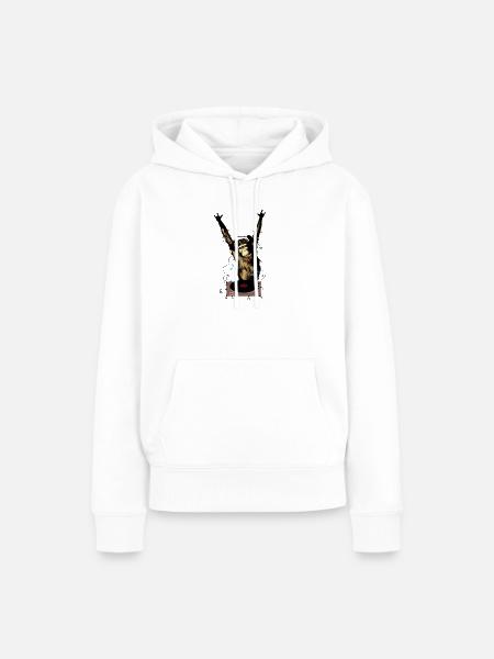 Humorvoller Affe mit DJ-Gear - Frauen Premium Bio Hoodie - Weiß