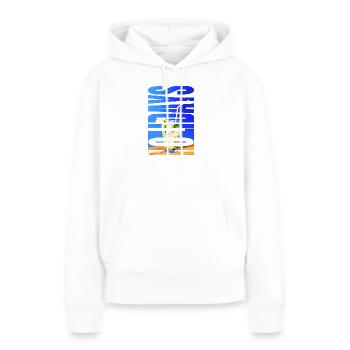 FERIEN - Frauen Premium Bio Hoodie - Weiß - Vorne - Julia (174cm)