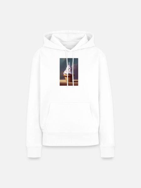 Eiscreme - Frauen Premium Bio Hoodie - Weiß