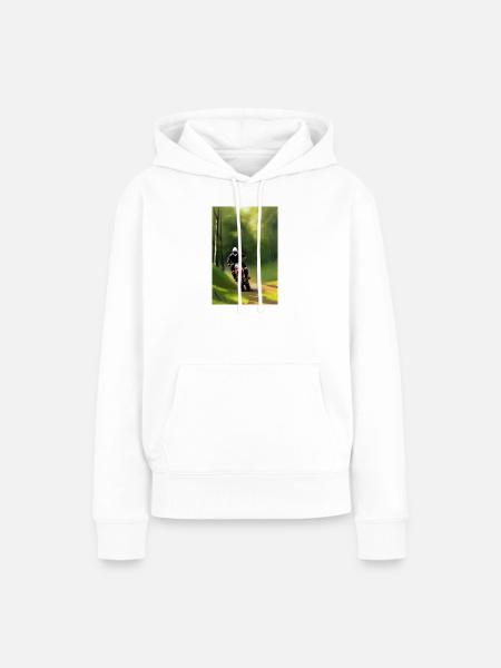 Motocross Fahren - Frauen Premium Bio Hoodie - Weiß