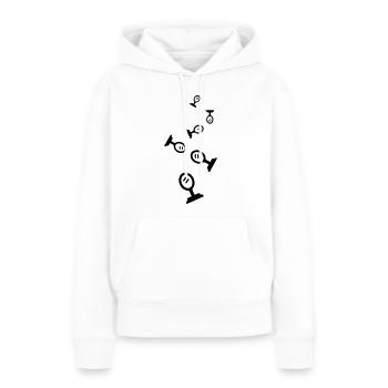 Silhouette de l’icône miroir - Sweat à capuche Premium bio Femme - blanc - Devant - Julia (174cm)