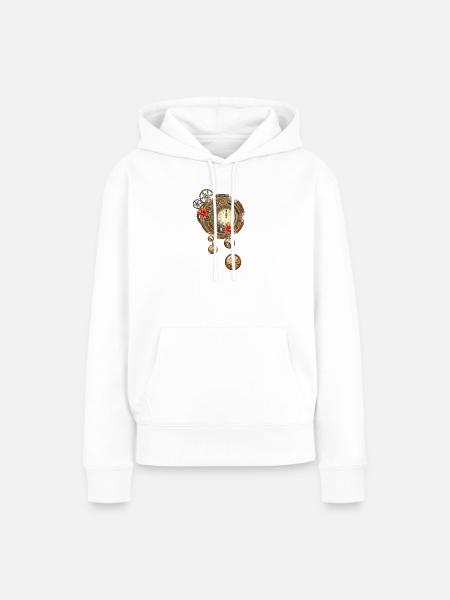 Wunderbare Steampunk-Uhr - Frauen Premium Bio Hoodie - Weiß